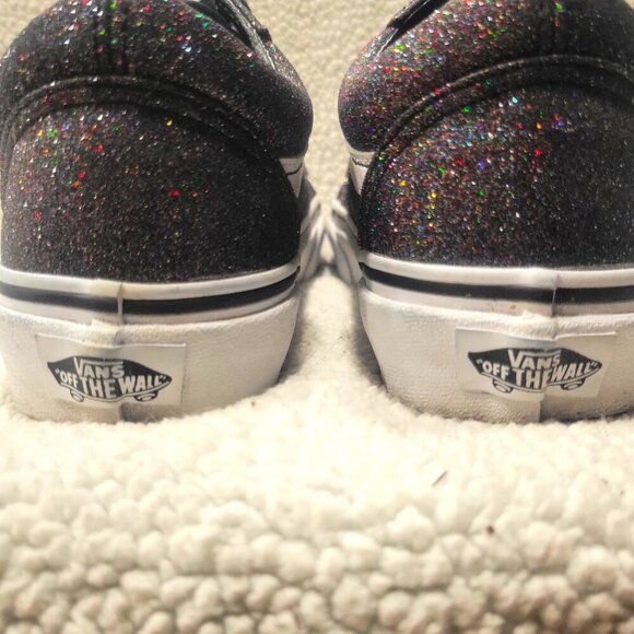 VANS Old Skool Black Glitter/Metallic Sneakers - Unisex Size: W-6.5, M 5 - Picture 4 of 10